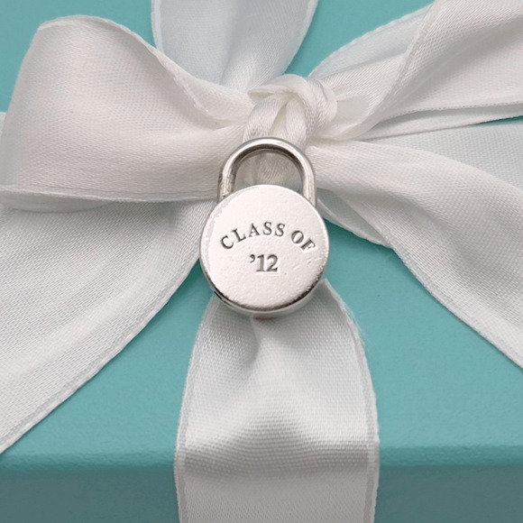 Tiffany & Co. Sterling Silver Class Of 2012 Lock Charm Or Pendant W/ Pouch - Picture 7 of 8